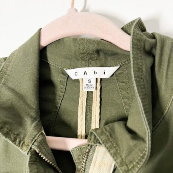 CAbi Womens Green Anorak Military Tunic Jacket Canvas Epaulette Full Zip Small - Picture 4 of 9